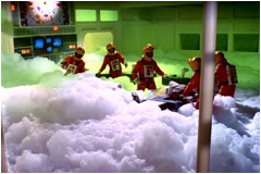 Il finale dell'episodio "Il cervello spaziale", con la Sala Comando inondata di schiuma!